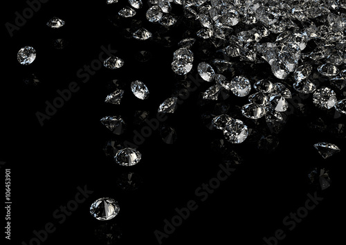 Diamonds on black background with space for text.