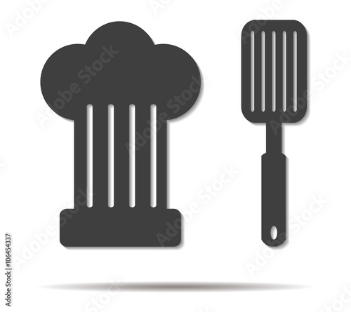 chef equipment double shadow icon vector