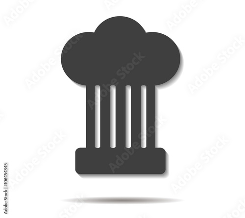 chef hat double shadow icon vector
