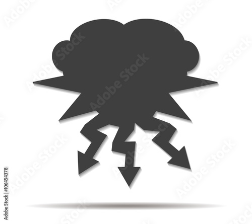 clouds and rays double shadow icon vector