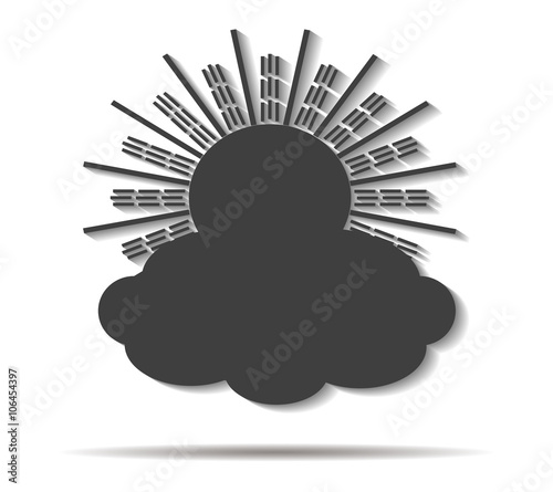 cloudy double shadow icon vector