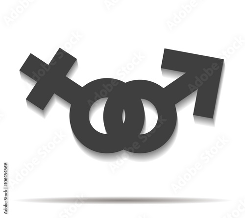 female and male double shadow icon vector