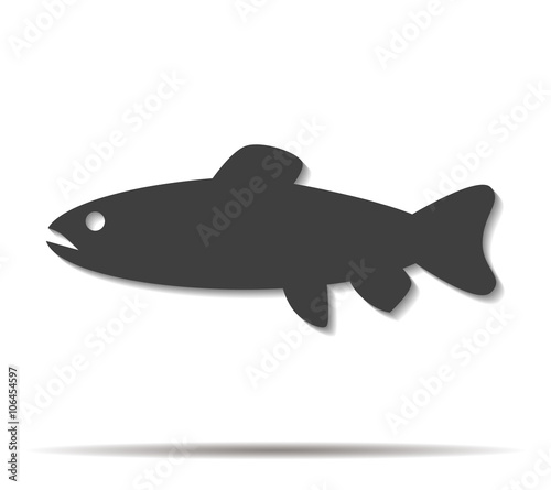 fish abstract double shadow icon vector