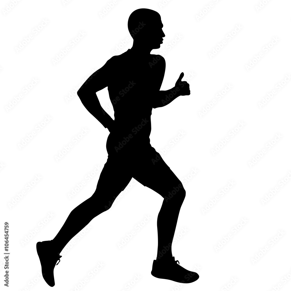 Silhouettes Runners on sprint, men. vector illustration. Silhouettes Runners on sprint, men. vector illustration.