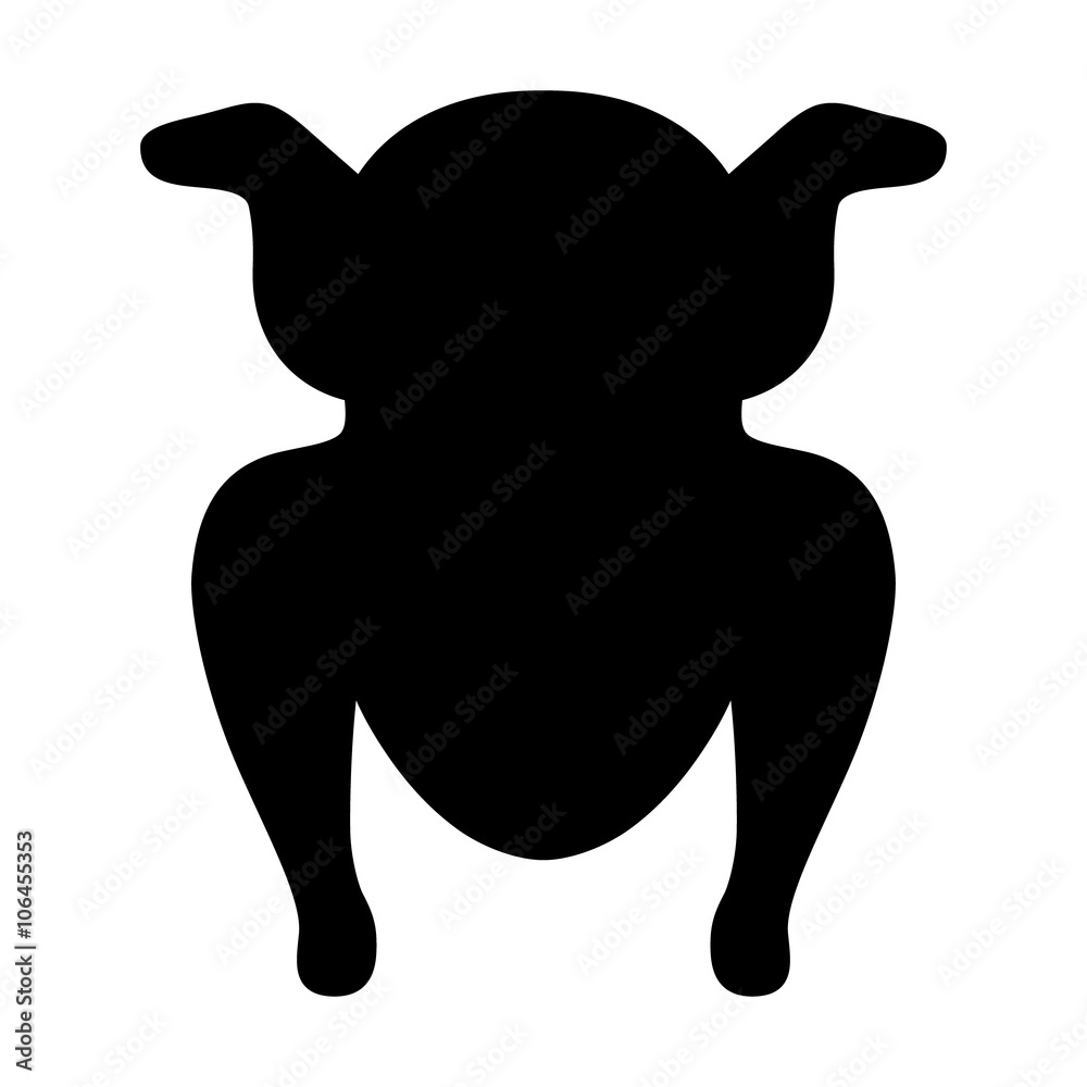 Whole chicken / turkey flat icon for food apps and websites Whole chicken / turkey flat icon for food apps and websites