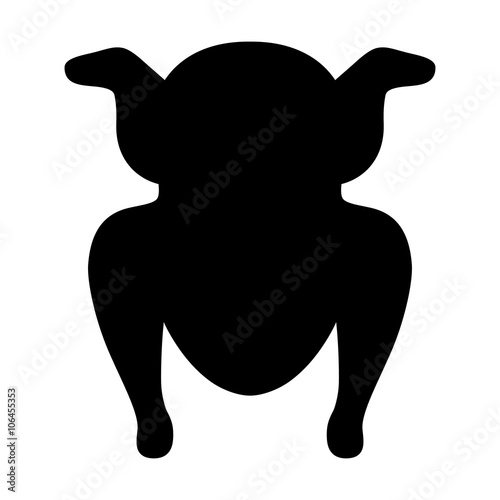 Whole chicken / turkey flat icon for food apps and websites