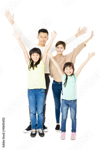 Happy Attractive Young Family standing together