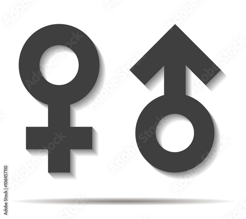 male and female double shadow icon vector