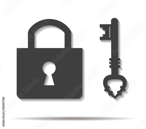 padlock double shadow icon vector