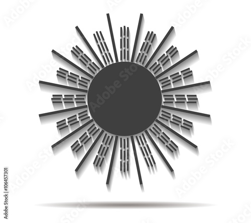 summer double shadow icon vector