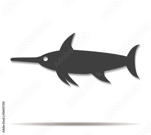 swordfish double shadow icon vector