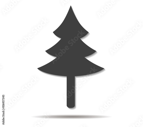 tree nature double shadow icon vector