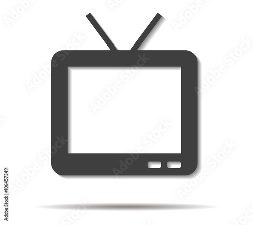 tv double shadow icon vector