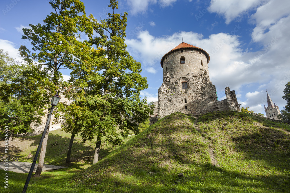 Ruins of medieval Cesis Castle, Latvia.