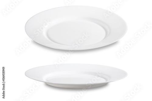 empty white dish on white background