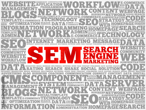 SEM (Search Engine Marketing) word cloud business concept