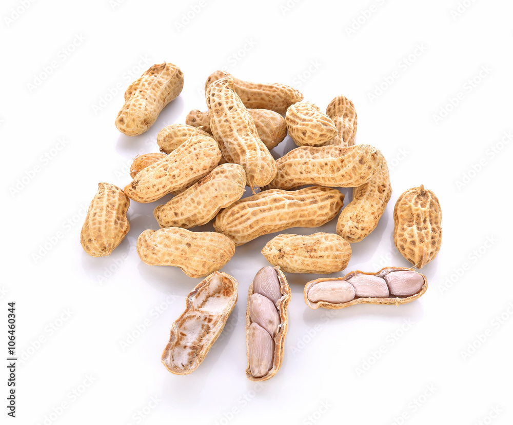 Boiled Peanuts on white background Boiled Peanuts on white background