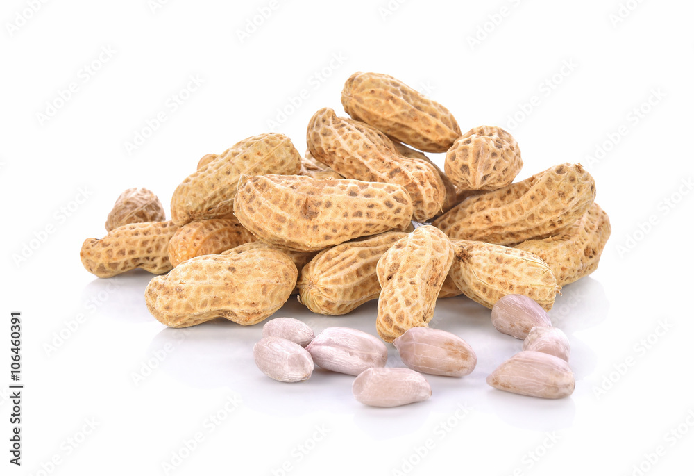 Boiled Peanuts on white background Boiled Peanuts on white background