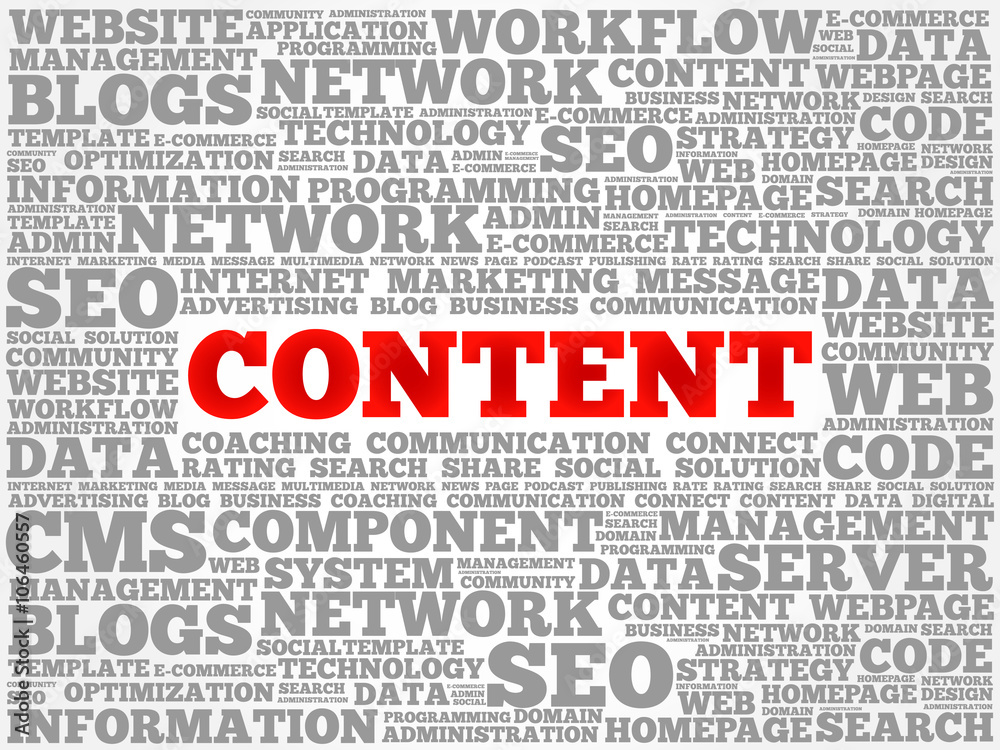 CONTENT word cloud, business concept CONTENT word cloud, business concept