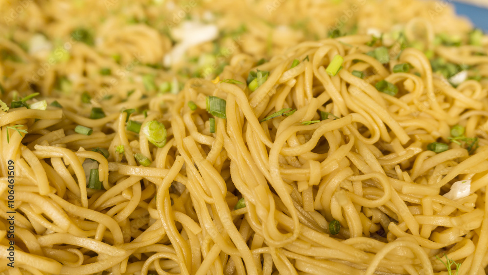 Asian noodles with fresh green onion