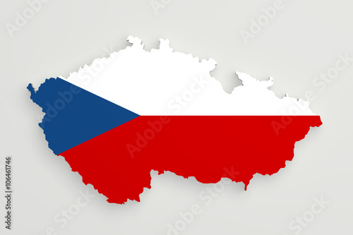 Silhouette of Czech Rep. map with flag