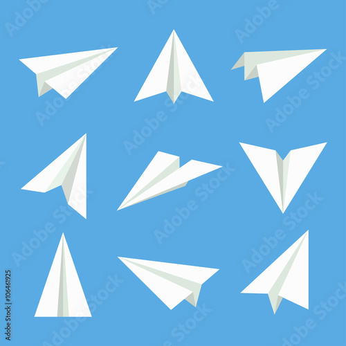 Paper plane vector set