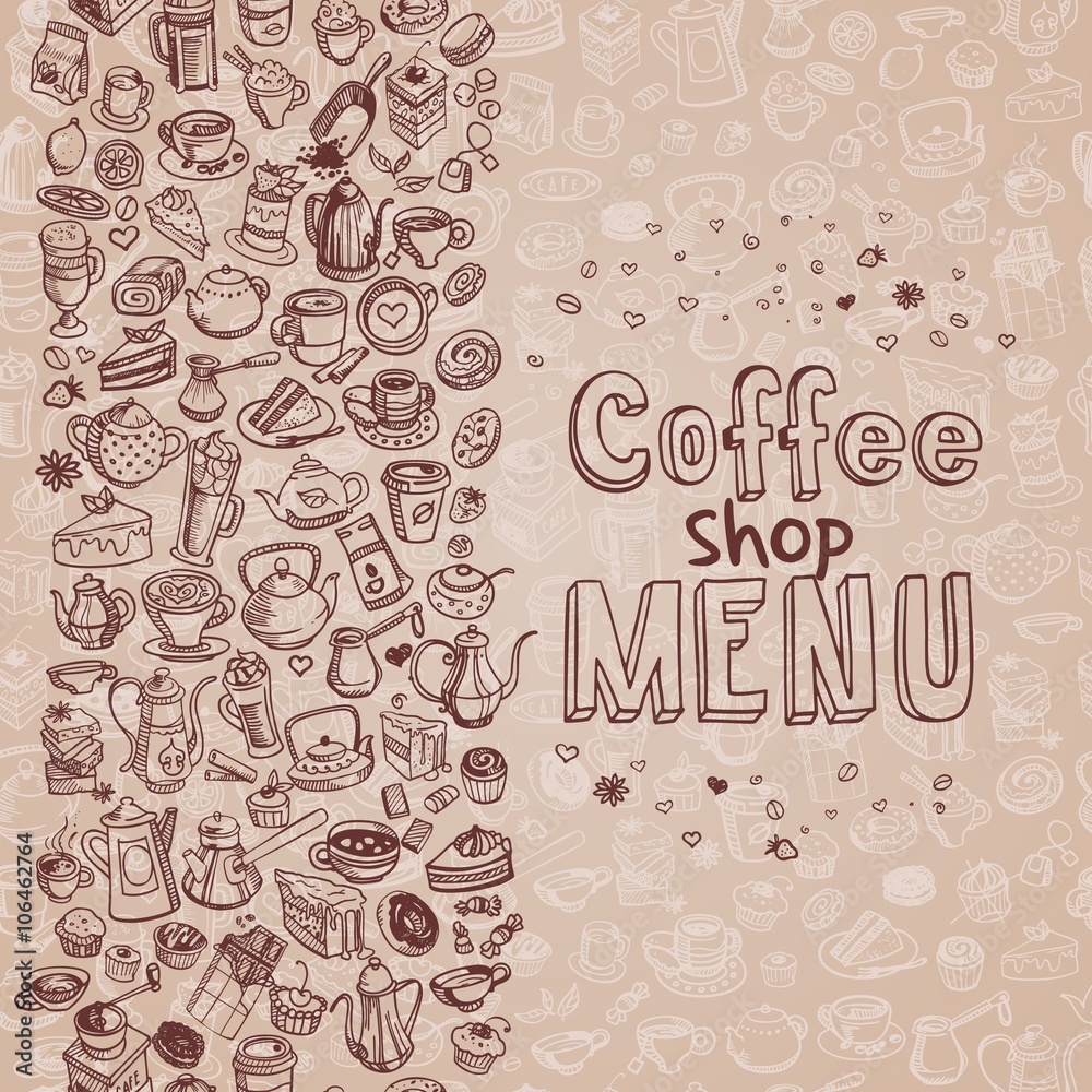 hand drawn coffee background hand drawn coffee background
