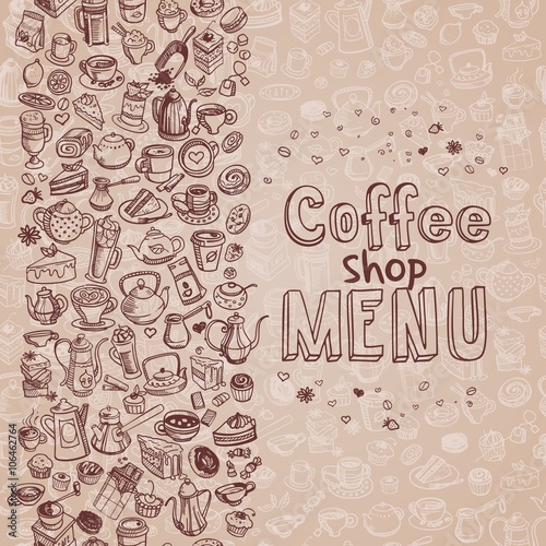 hand drawn coffee background