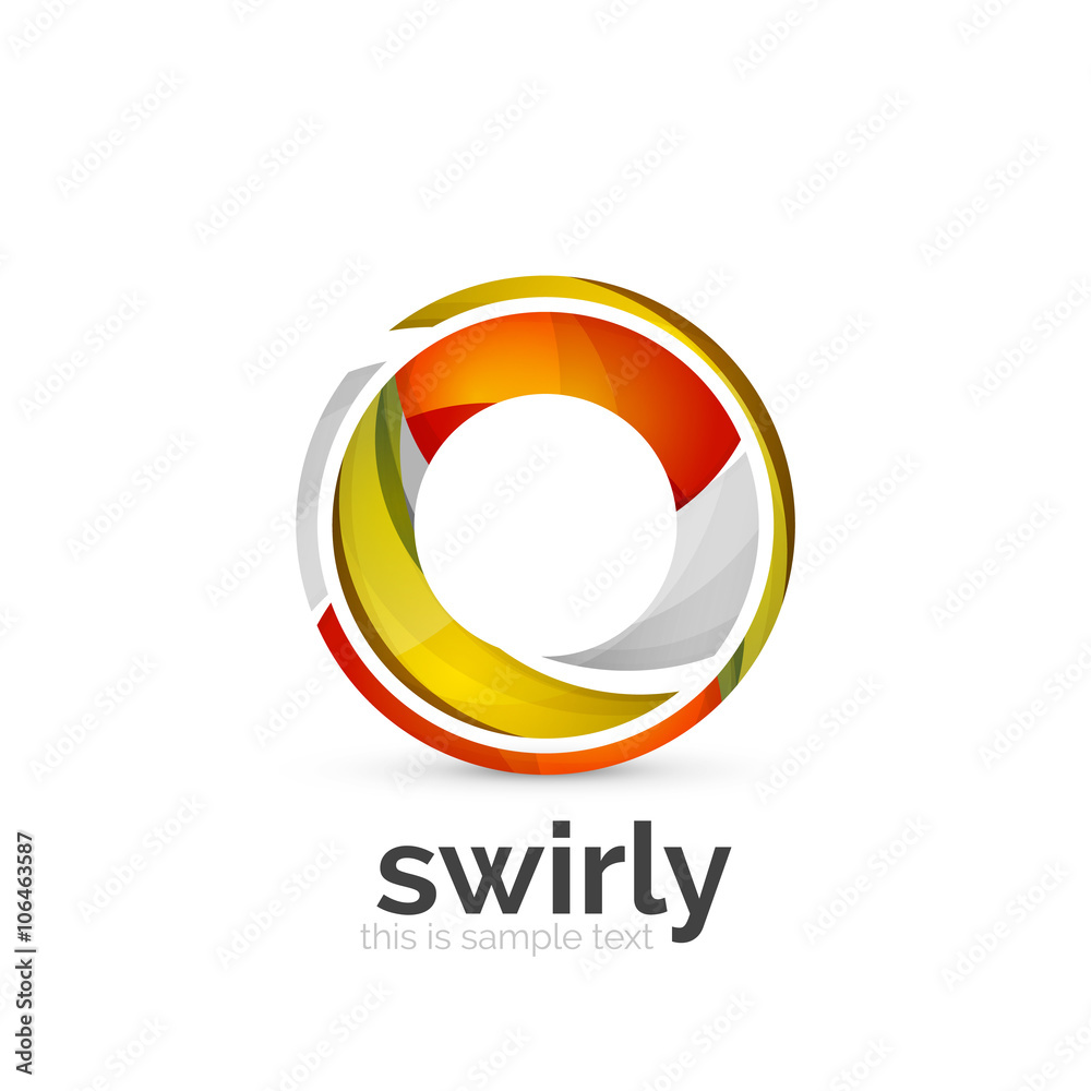 Abstract swirly round logo template Abstract swirly round logo template