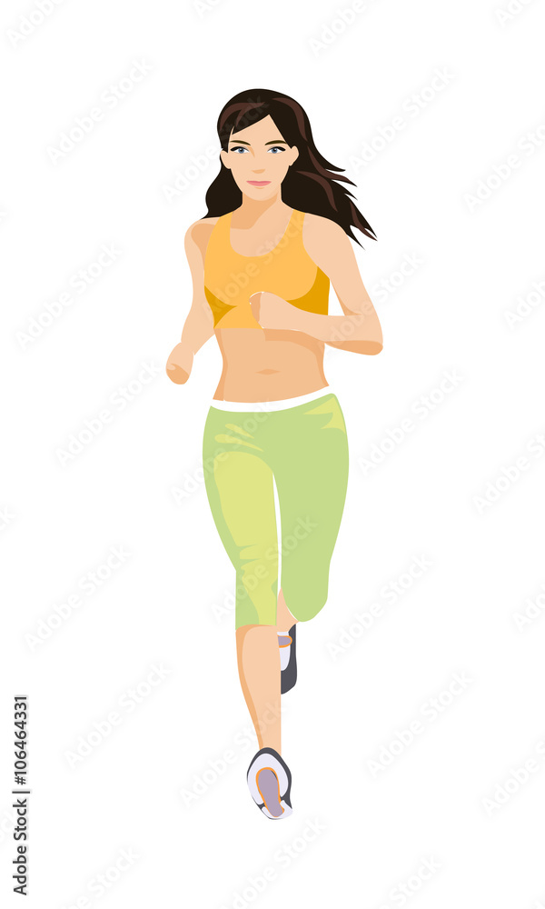 Slim sporty girl running Slim sporty girl running