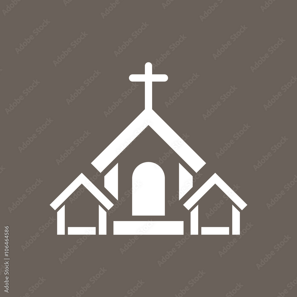  Church Icon on Dark Gray Color. Eps-10.