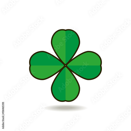 Quatrefoil clover for good luck icon