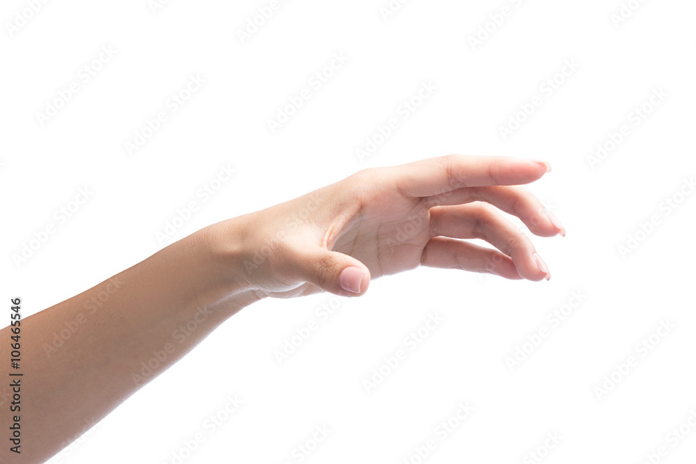woman hand holding object isolated on white with clipping path i woman hand holding object isolated on white with clipping path i
