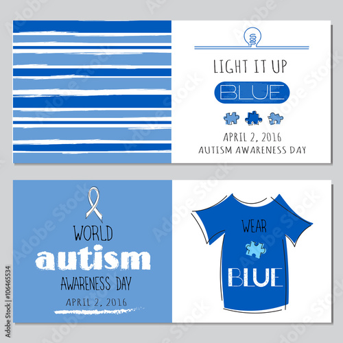 Autism awareness set of banners