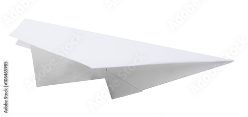 Paper plane on white
