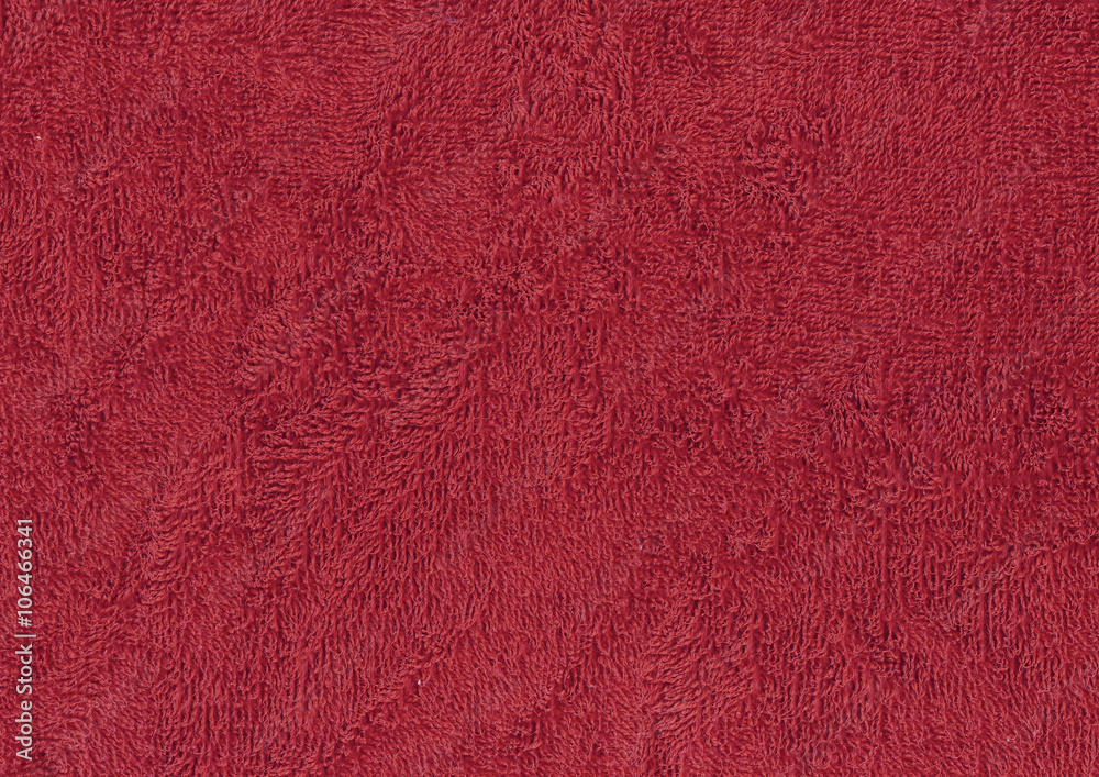 Red bath towel surface. Red bath towel surface.
