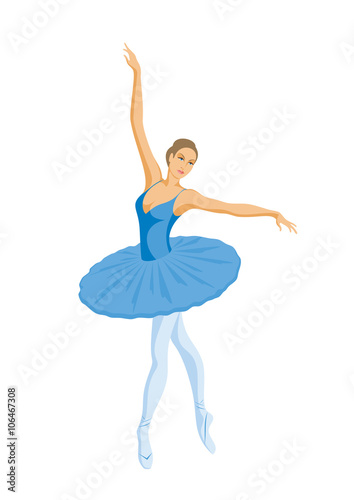 dancing ballerina in blue tutu