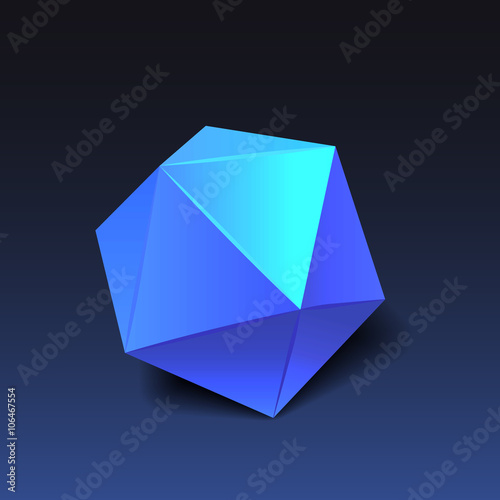 crystal icosahedron vector