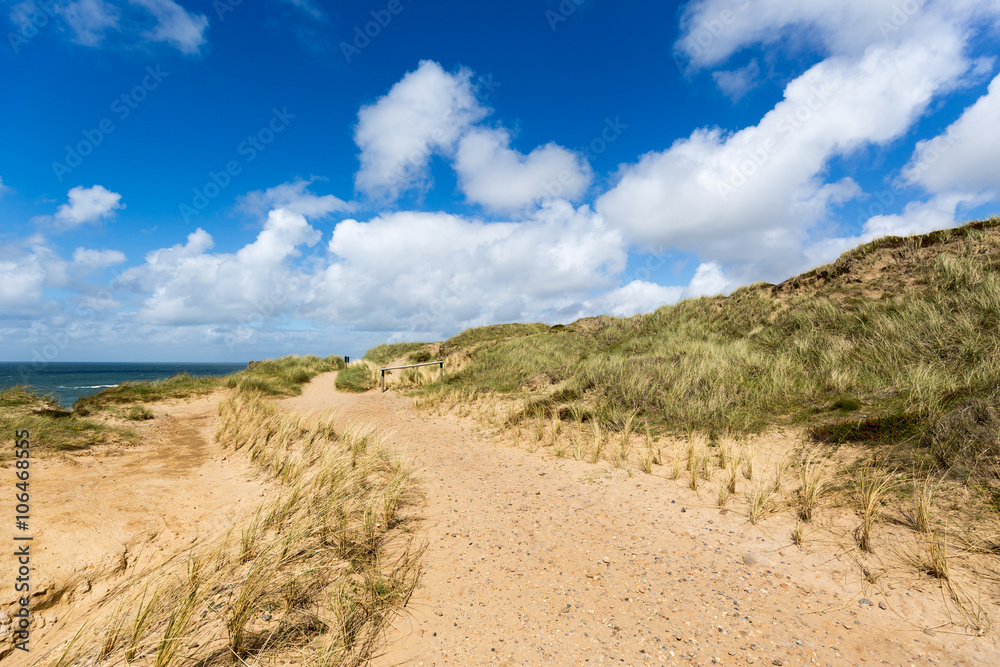Sylt Hiking trail on the dunes