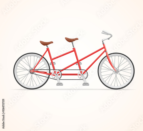 Vintage Tandem Bicycle. Vector