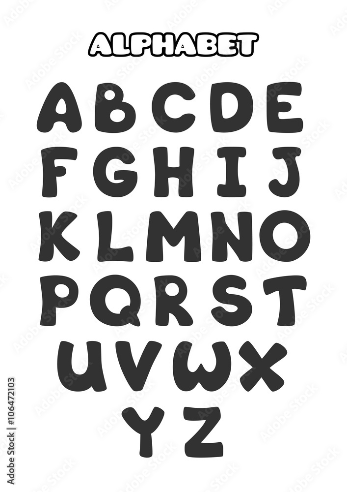 Cartoon alphabet for preschool kids.