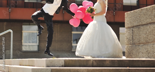 Photography Happy young bride and groom together in Copenhagen, Denmark
