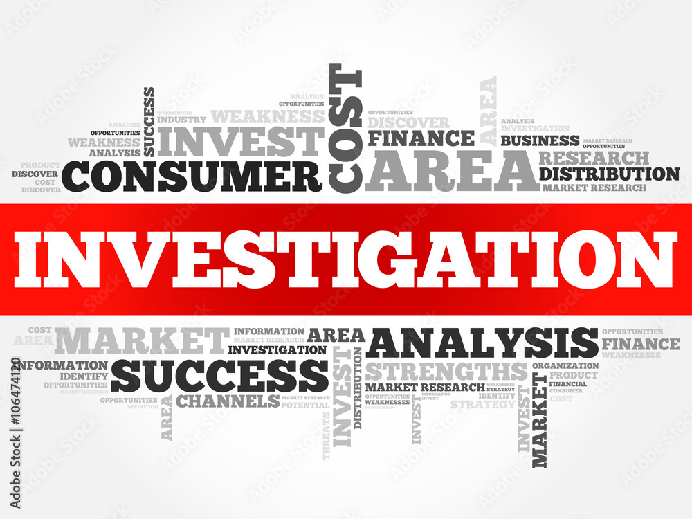 Fototapeta premium Investigation word cloud, business concept