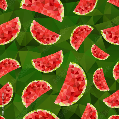 Triangle watermelon abstract seamless pattern