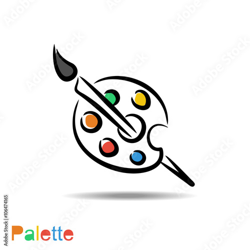 Color palette and artistic brush