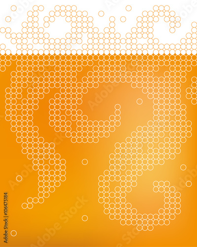 Beer foam background, stylized bubble. Vector