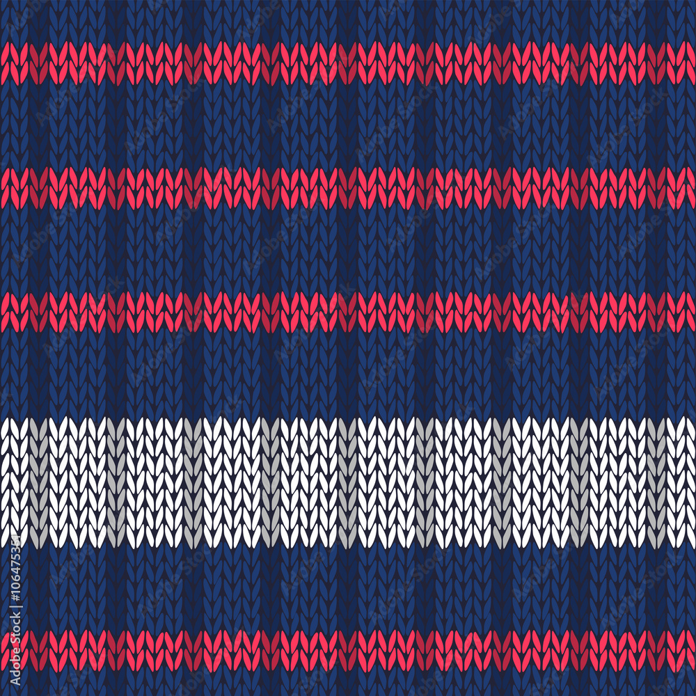 Seamless knitted pattern with red white stripes Seamless knitted pattern with red white stripes