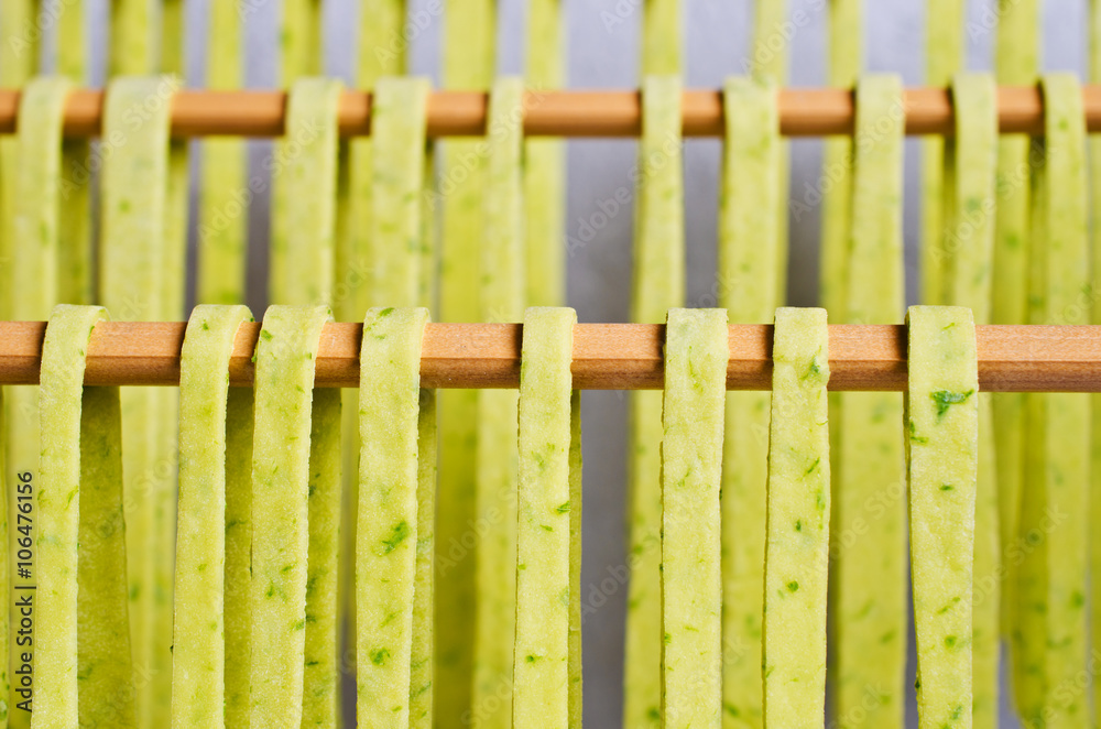 Fototapeta premium Homemade tagliatelle green