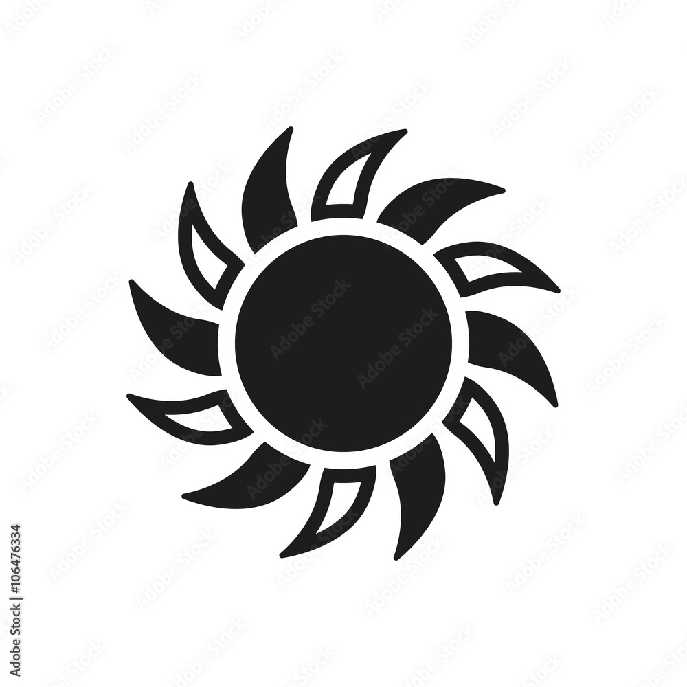 The sun icon. Sunrise and sunshine, weather symbol The sun icon. Sunrise and sunshine, weather symbol