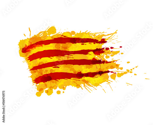 Flag of  Catalonia made of colorful splashes photo